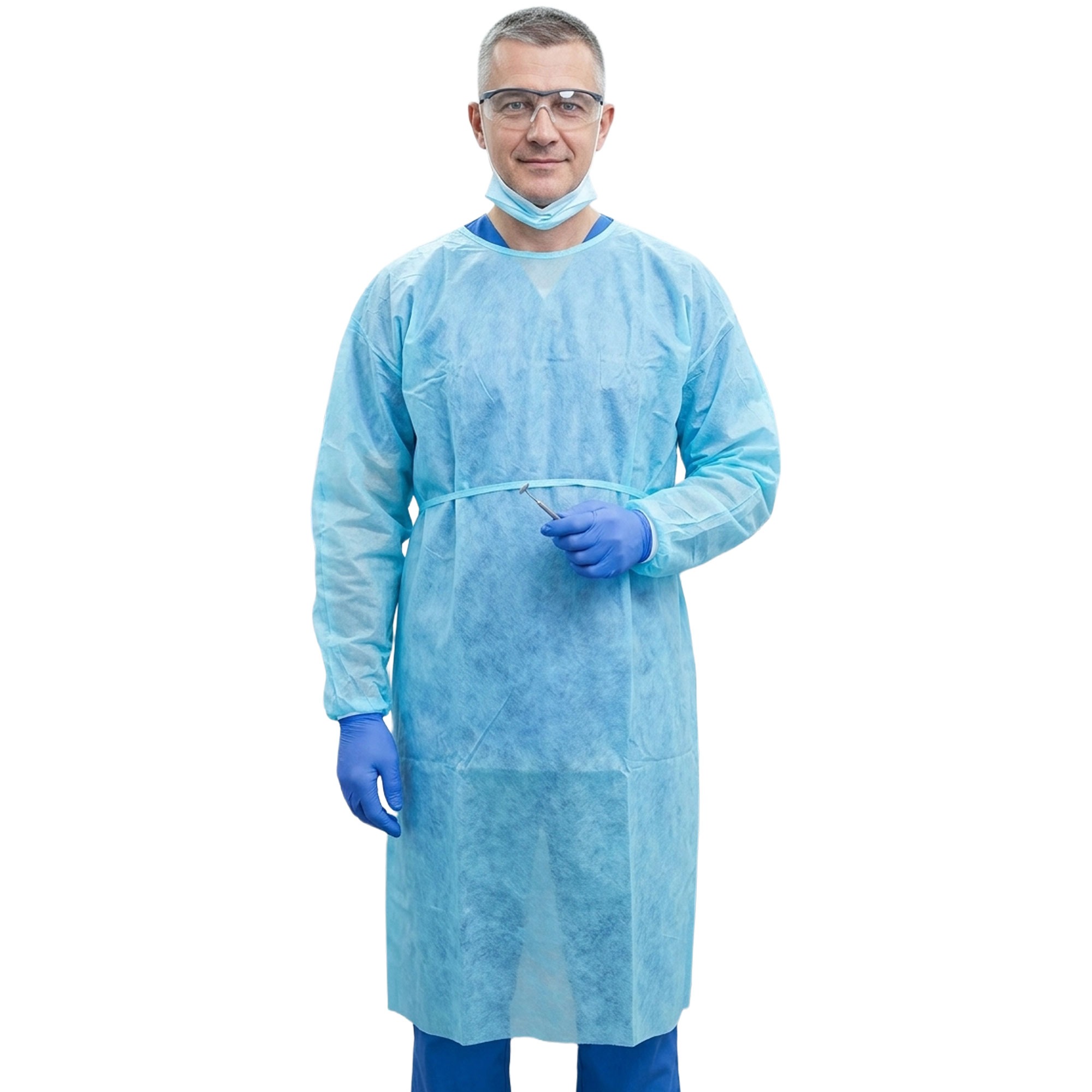 Blouse couvrante stérile + 2 essuie mains  (lot de 10 kits)